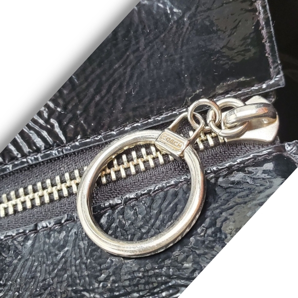 Coach 18676 Quilted Poppy Black on Black Jacquard Silver Tote Bag - Picture 12 of 17